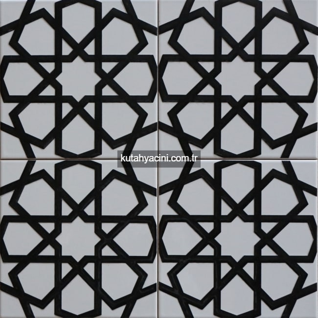 Çini Karolar 20X20 D-89 Siyah Beyaz